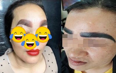 Thảm họa phun xăm lông mày 'sâu róm' khiến dân mạng cười chảy nước mắt
