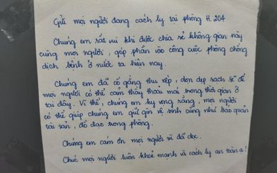 Lời nhắn đáng yêu của sinh viên ĐH Tôn Đức Thắng gửi những người đến cách ly y tế tại KTX của trường