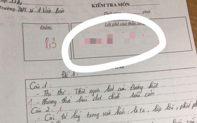 Nữ sinh làm bài thiếu 1 câu vẫn được cô cho điểm cao, đọc sang lời phê mới khiến dân tình thêm thích thú
