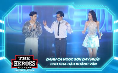 Danh ca Ngọc Sơn dạy nhảy cho Hoa hậu Khánh Vân