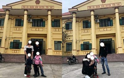 Cả gia đình chụp ảnh trước tòa khi hoàn tất thủ tục ly hôn, thái độ của người trong cuộc gây tranh cãi