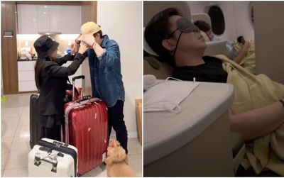 Bà Nhân Vlog về Nhật gấp nhưng vẫn kịp khoe mua vé 'hàng ghế cao hơn một chút' cho chồng