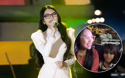 Ấm lòng khoảnh khắc cô bé bán vé số có mặt sau cánh gà chờ xem Phương Mỹ Chi hát
