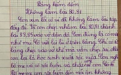 Bản kiểm điểm của học trò khi lỡ chép sai bài tập khiến CĐM cười ngất: Cô muốn giận cũng không giận nổi