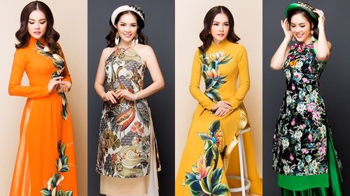 Dương Cẩm Lynh khoe eo thon, dáng nuột với áo dài cách tân