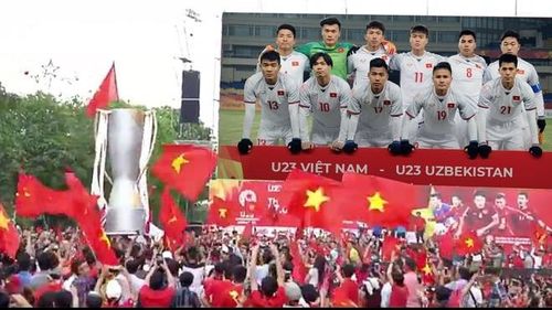Clip: Cúp tự chế được CĐV 'rước' lên sân khấu cổ vũ U23 Việt Nam