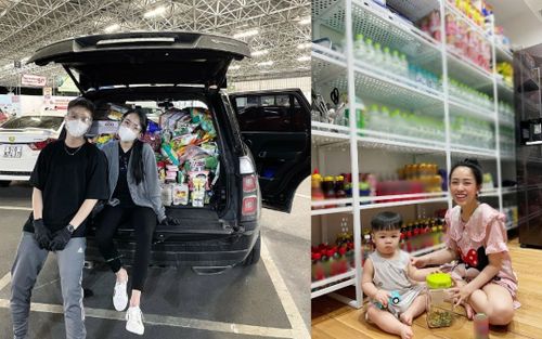 Con gái đại gia Minh Nhựa khoe cả kệ đồ ăn dự trữ trong mùa dịch không khác gì siêu thị