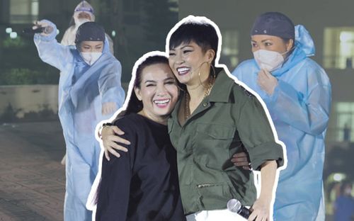 Phi Nhung gây chú ý với thái độ đặc biệt trước sân khấu của Phương Thanh tại bệnh viện dã chiến