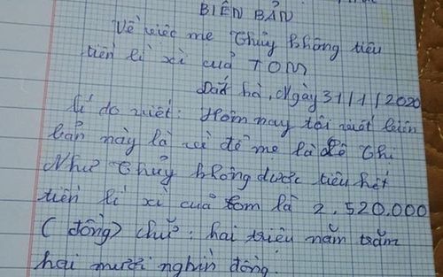 Đưa mẹ giữ tiền lì xì nhưng không yên tâm, cậu bé viết hẳn bản cam kết với điều khoản 'nghiêm ngặt'