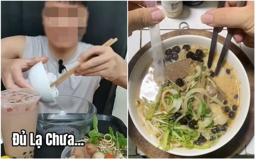 Lại xuất hiện trào lưu 'bún bò kết hợp với nước lèo trà sữa', nhiều Tiktoker khiến dân tình ngán ngẩm