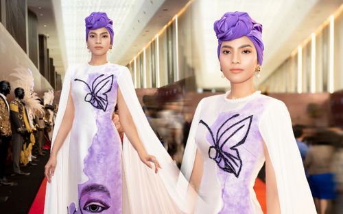 Chẳng cần váy áo lụa là, Trương Thị May quấn khăn turban, diện áo dài nuốt sạch ống kính