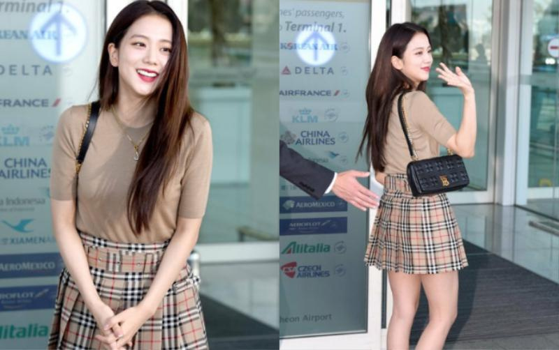 Jisoo Black Pink diện cả set đồ Burberry tham gia LFW